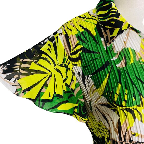 Vintage Fashion Bug Button Down Shirt XL Plants SS Semi Sheer Vacation New - Picture 4 of 11